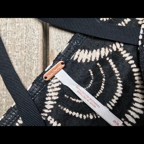 FREE PEOPLE Black Cream Spaghetti Strap Mini Dress - Picture 4 of 4